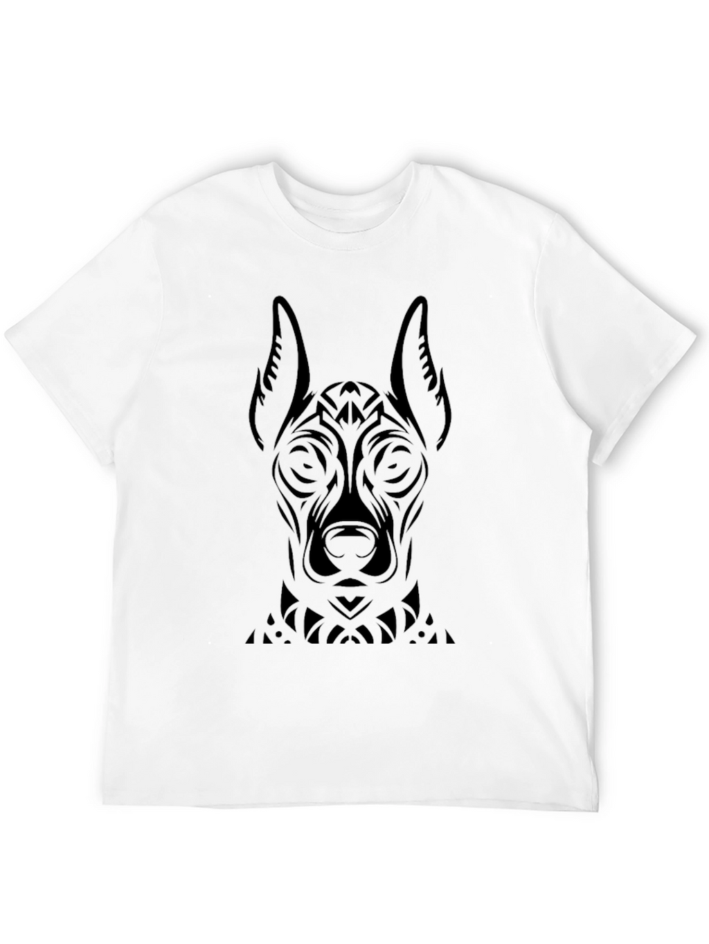 Tribal Dog Graphic Black T-Shirt