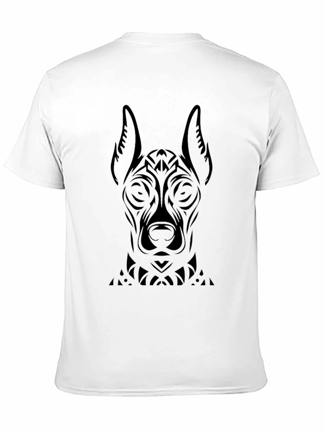 Tribal Dog Graphic Black T-Shirt
