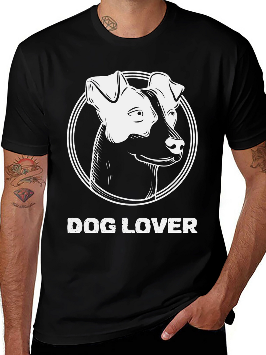 Dog Lover Black T-Shirt - Cute Dog Graphic Tee