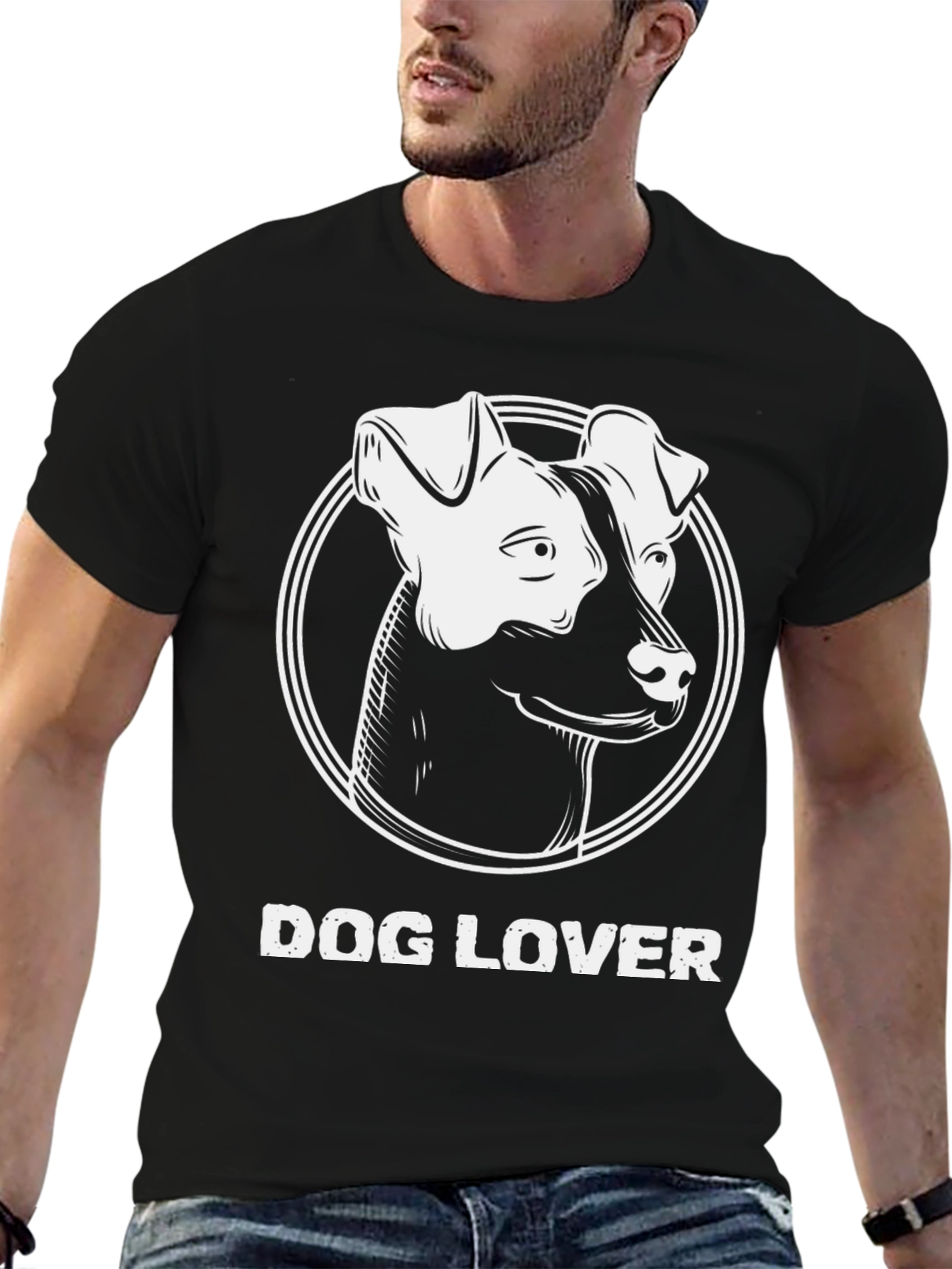 Dog Lover Black T-Shirt - Cute Dog Graphic Tee