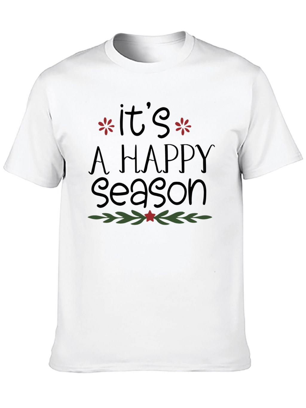 Happy Season Graphic Tee - Black Christmas T-Shirt