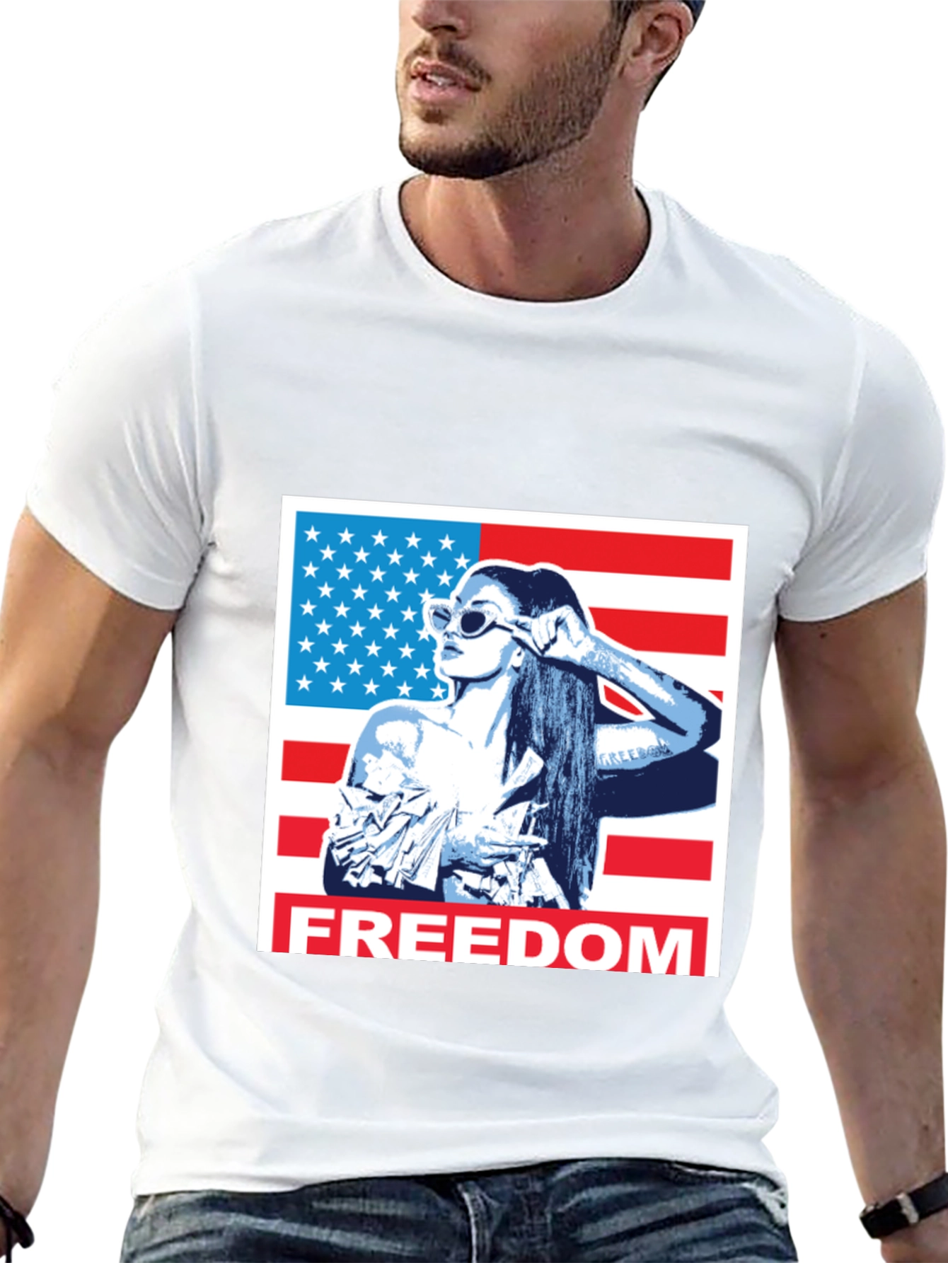 Freedom Graphic T-Shirt - Patriotic USA Design