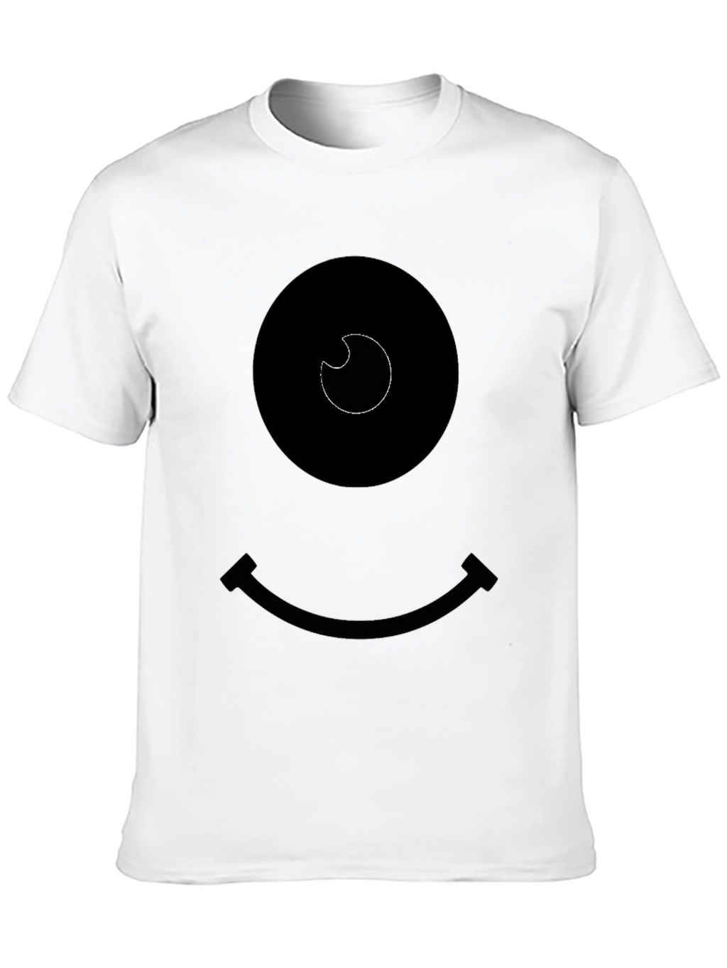 Smiley Face Graphic Tee - Black