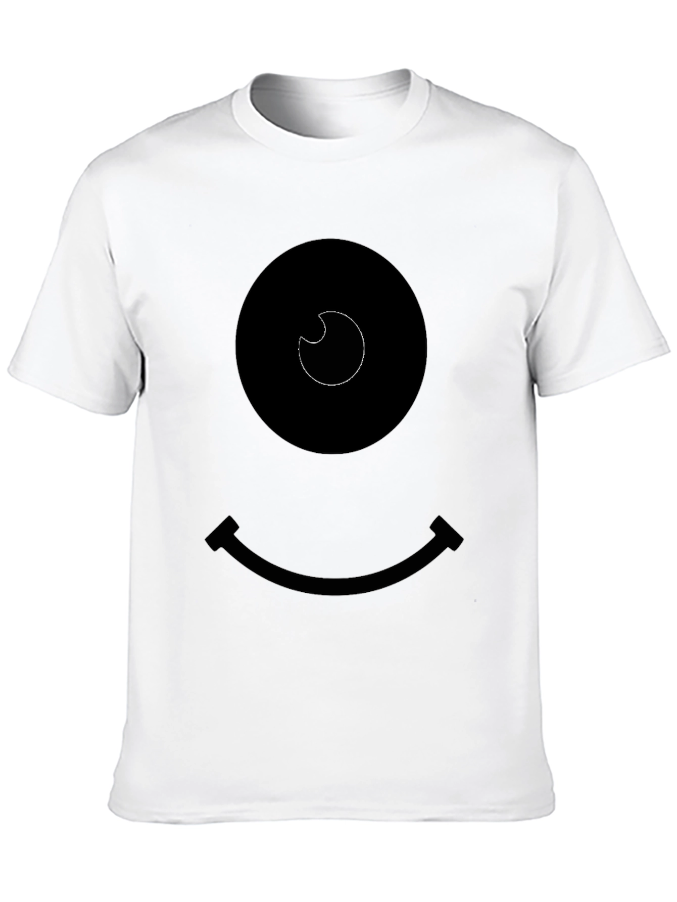 Smiley Face Graphic Tee - Black