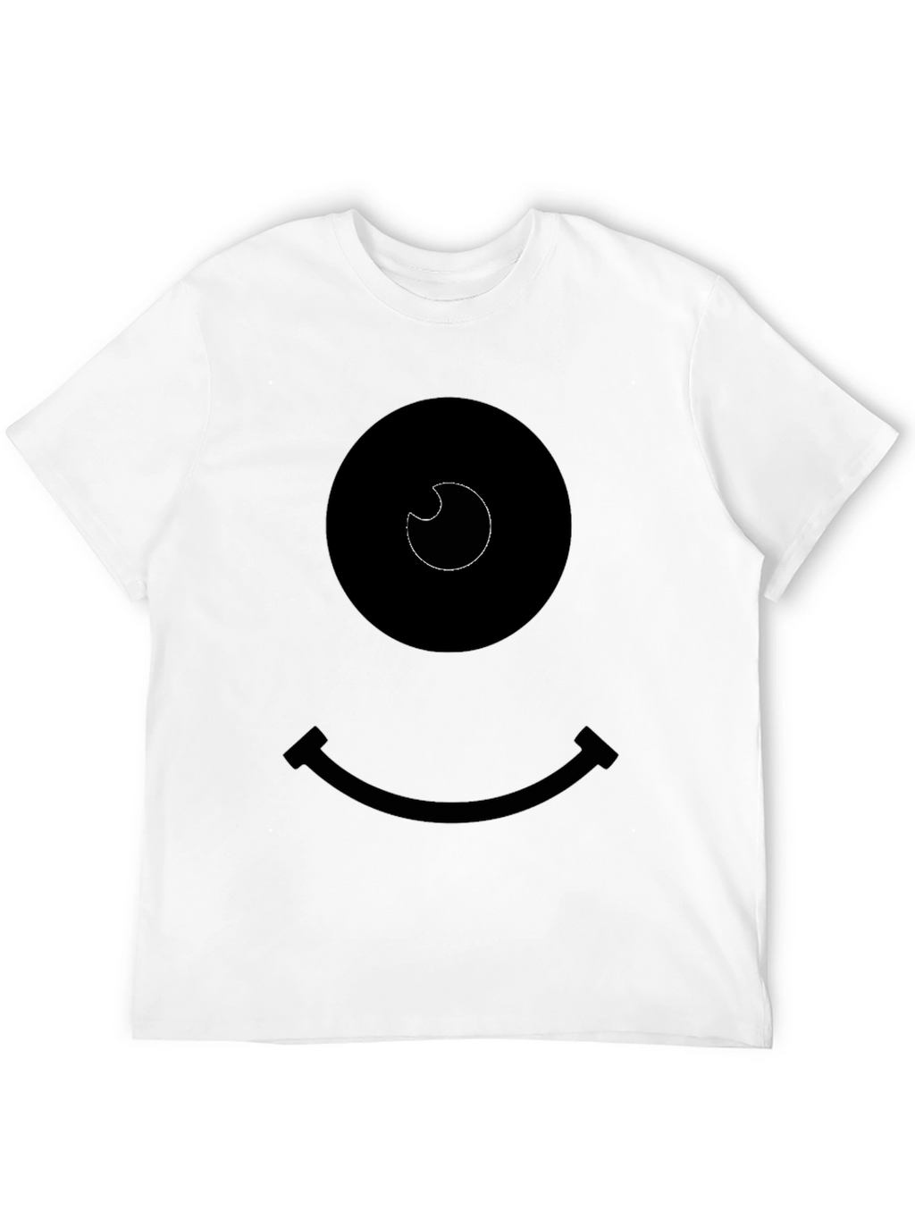 Smiley Face Graphic Tee - Black