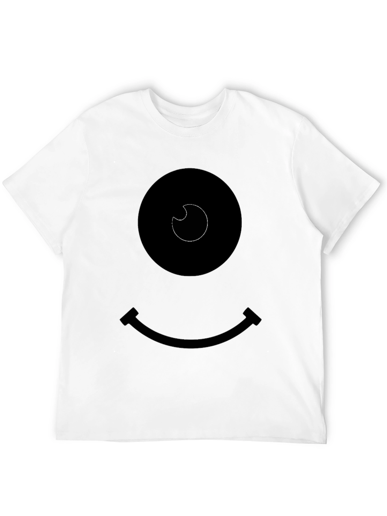 Smiley Face Graphic Tee - Black