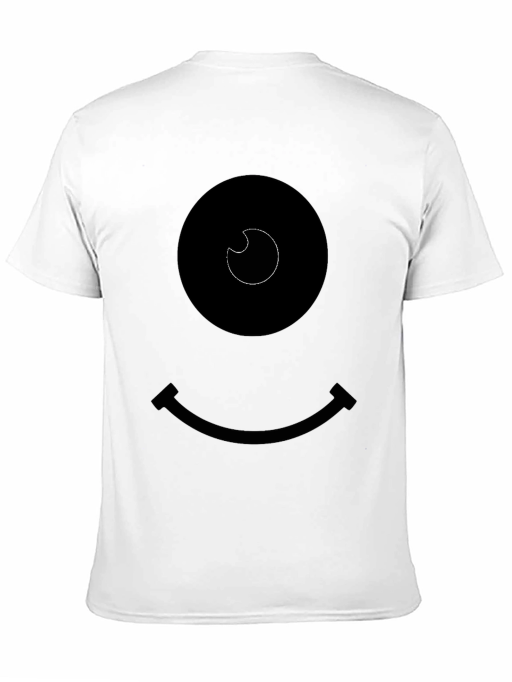 Smiley Face Graphic Tee - Black
