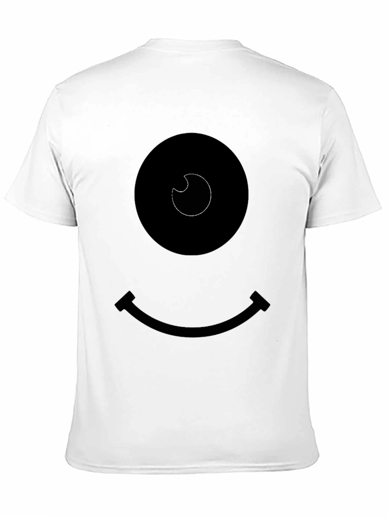 Smiley Face Graphic Tee - Black