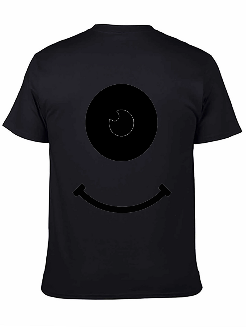 Smiley Face Graphic Tee - Black