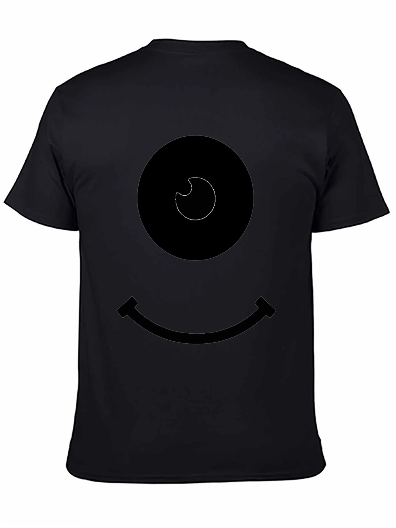 Smiley Face Graphic Tee - Black