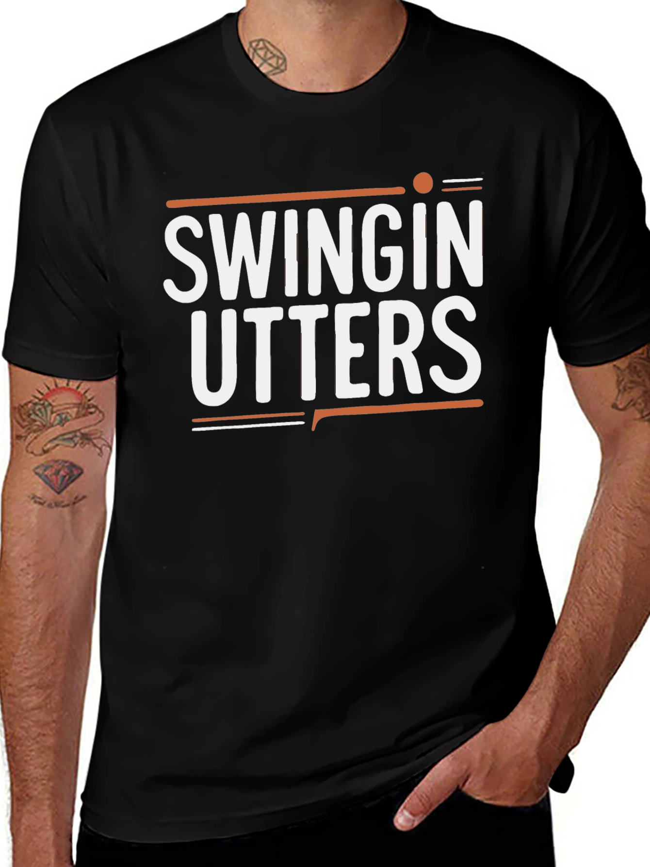 Swingin Utters Graphic Tee - Black Cotton Blend