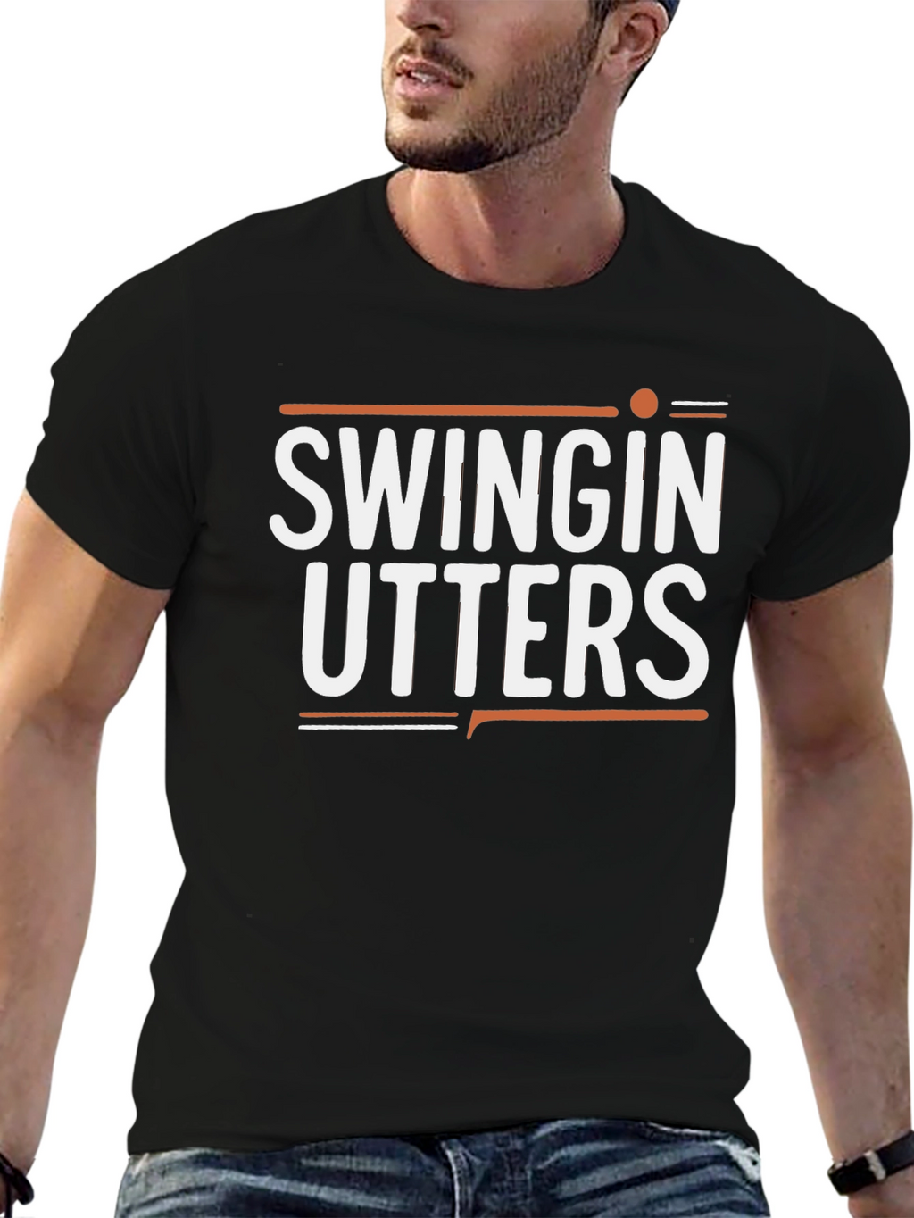 Swingin Utters Graphic Tee - Black Cotton Blend