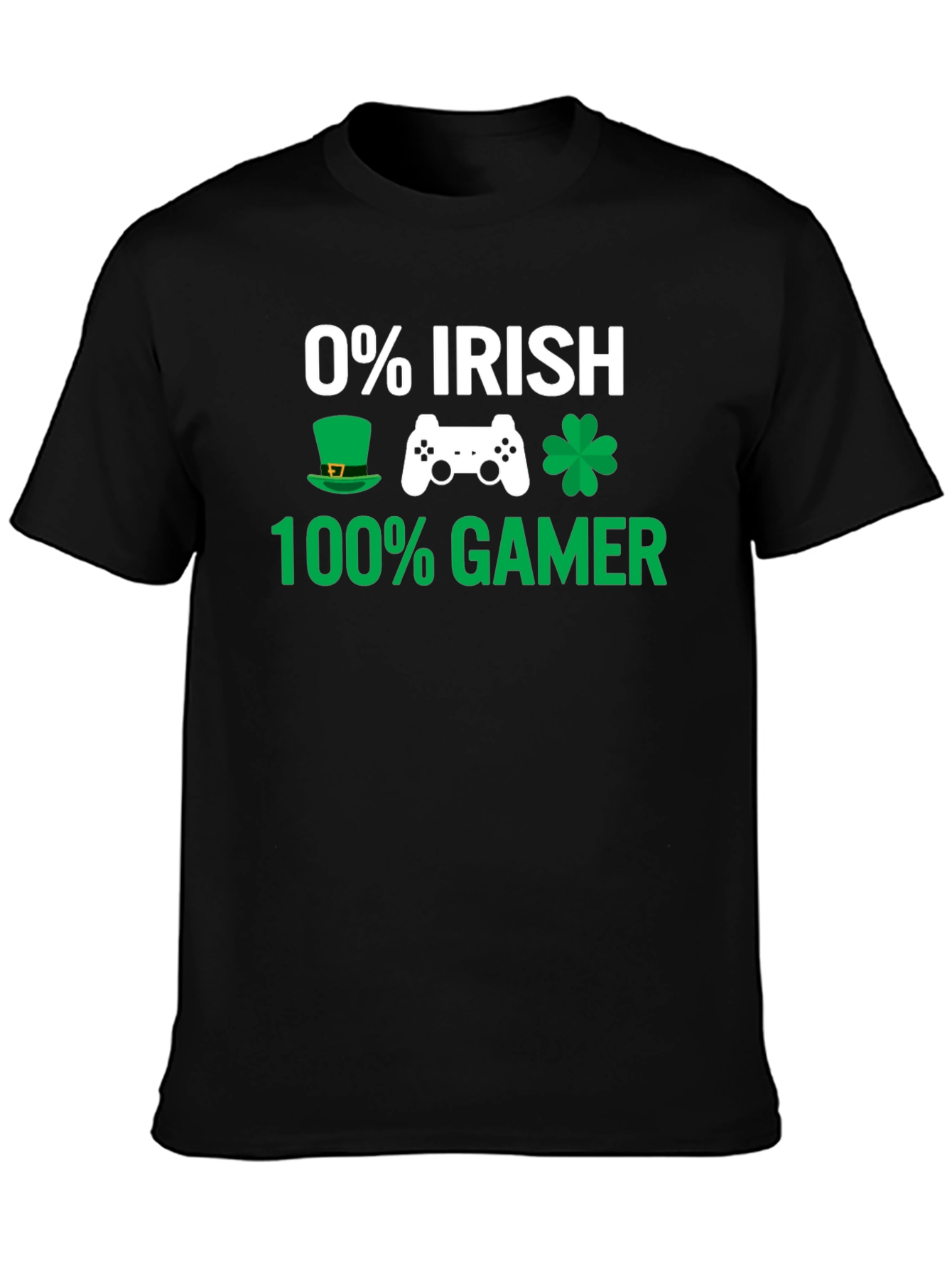 0% Irish 100% Gamer Graphic T-Shirt