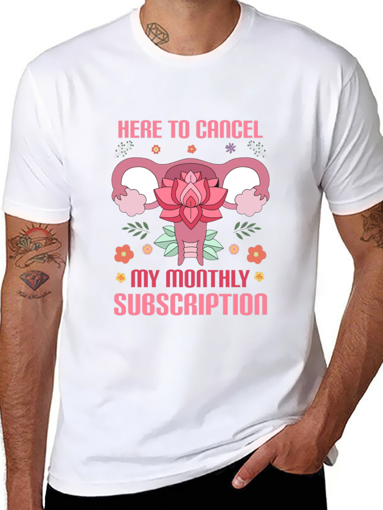 Here to Cancel Monthly Subscription Funny Uterus T-Shirt