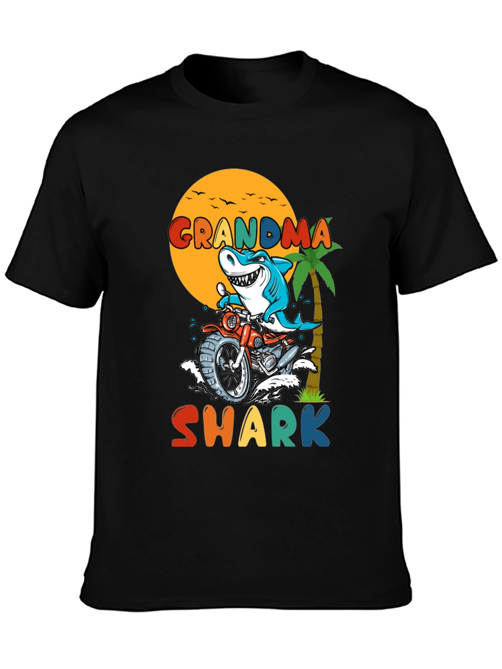 Grandma Shark Motorcycle T-Shirt