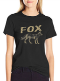 Cool Fox Graphic Print Black T-Shirt
