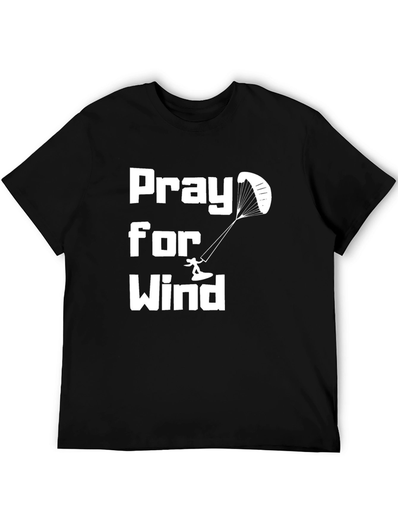 Pray for Wind Kitesurfing Black Tee