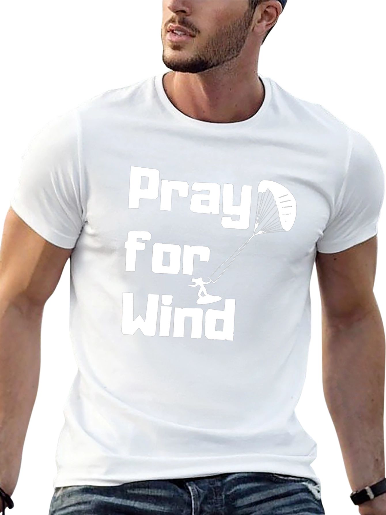 Pray for Wind Kitesurfing Black Tee