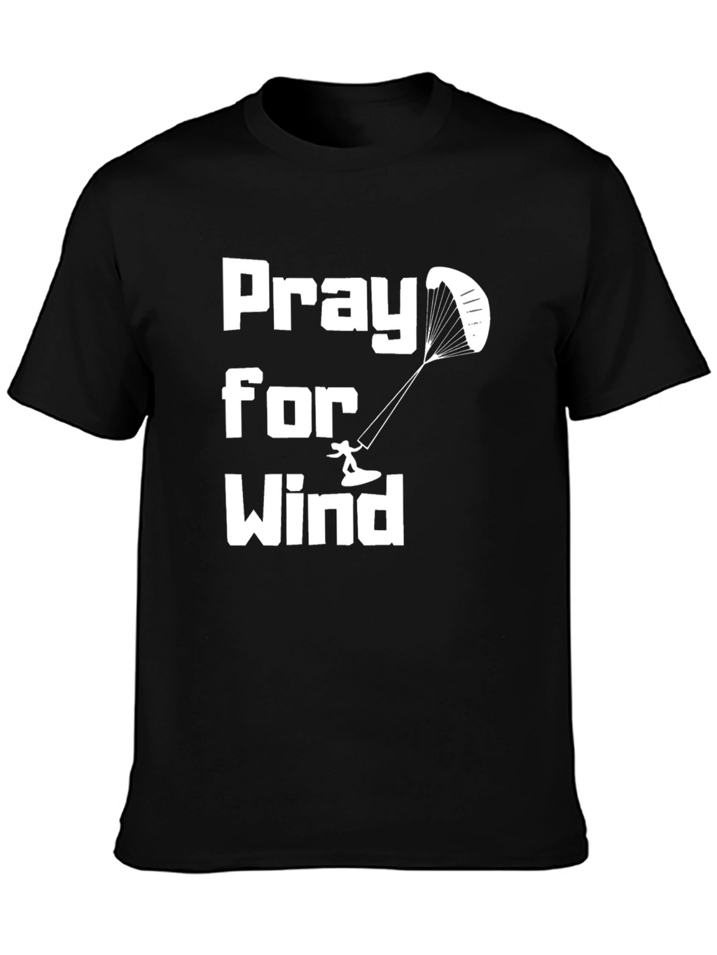 Pray for Wind Kitesurfing Black Tee