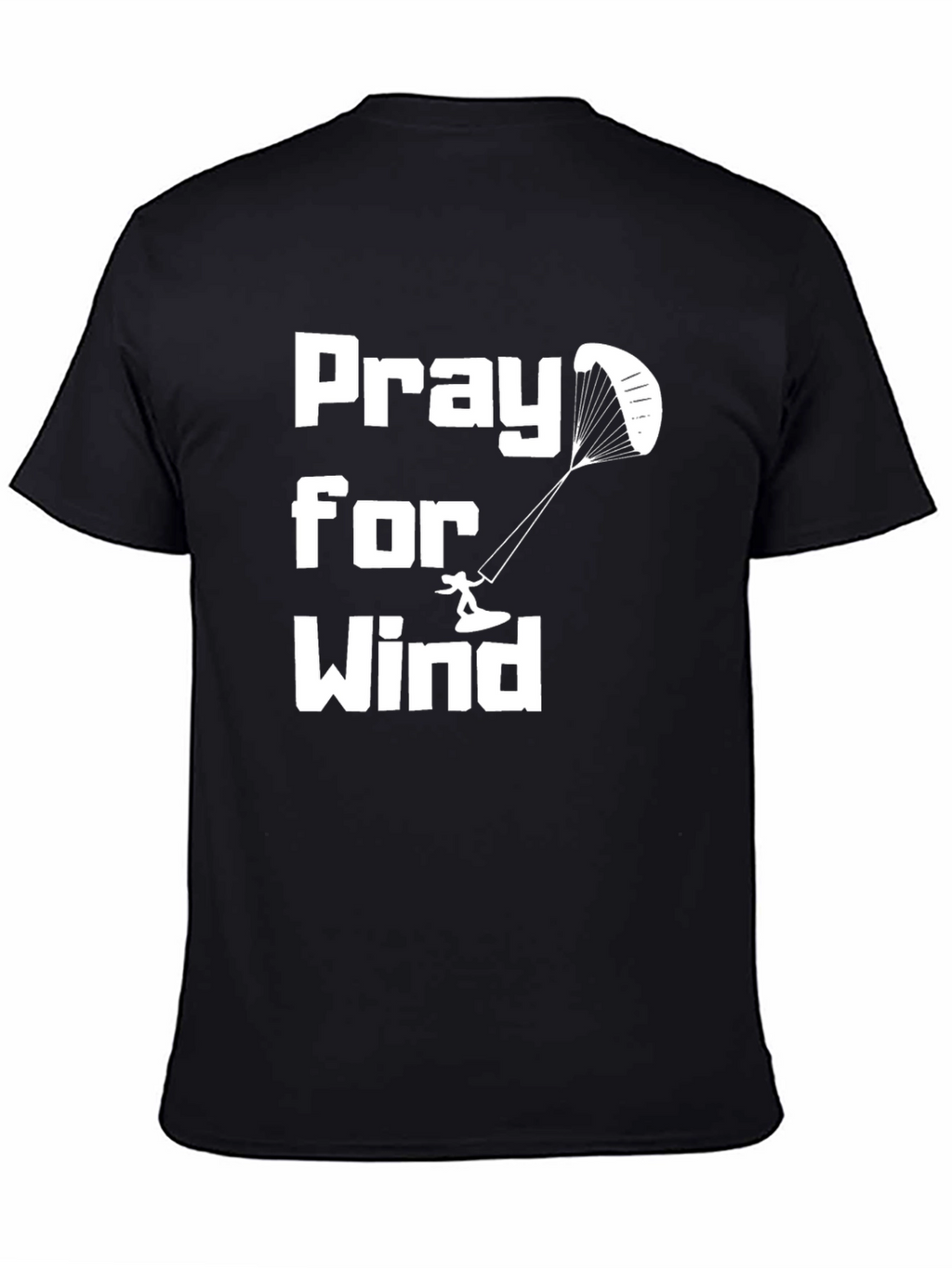 Pray for Wind Kitesurfing Black Tee