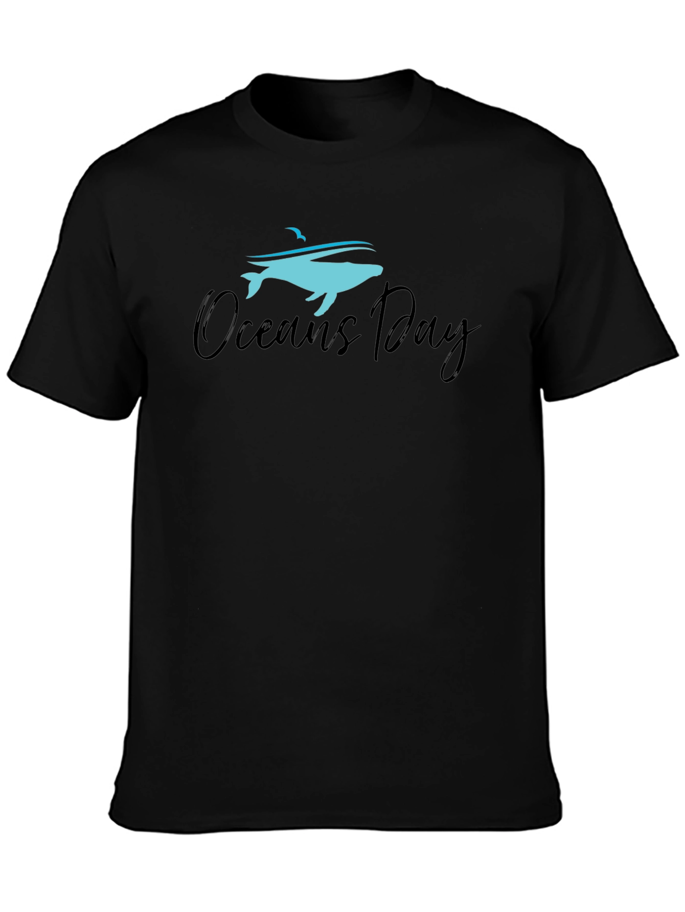 Oceans Day Graphic T-Shirt - Black