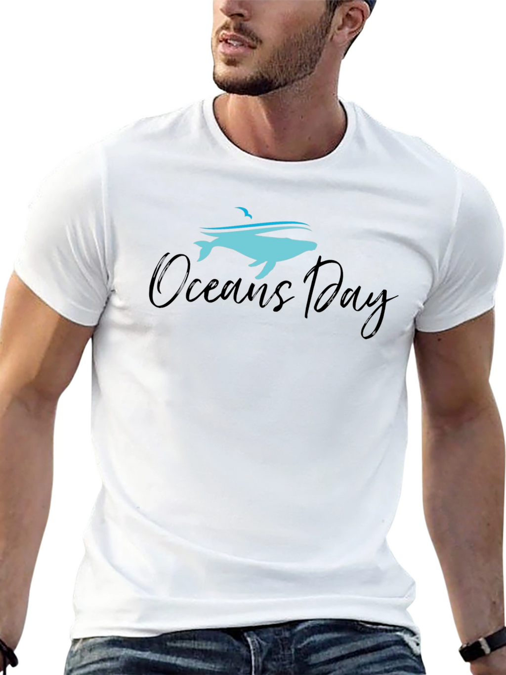 Oceans Day Graphic T-Shirt - Black
