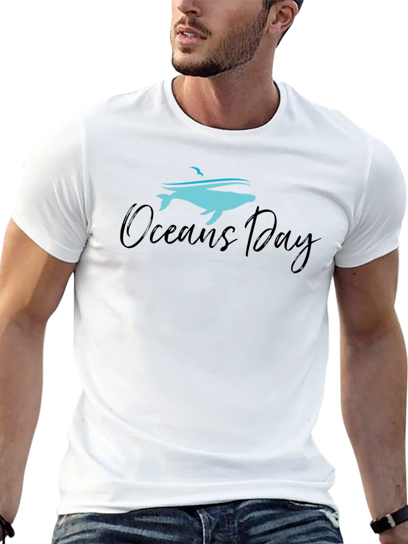 Oceans Day Graphic T-Shirt - Black
