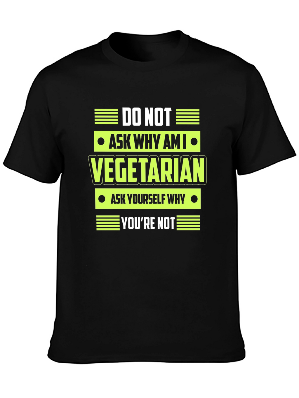Vegetarian Statement Graphic Tee - Black T-Shirt
