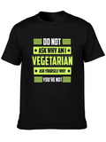 Vegetarian Statement Graphic Tee - Black T-Shirt