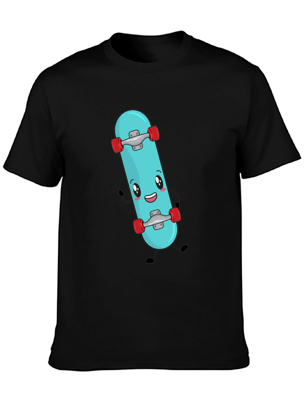 Cute Skateboard Graphic Tee - Black