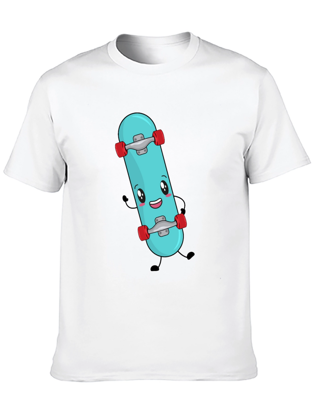 Cute Skateboard Graphic Tee - Black