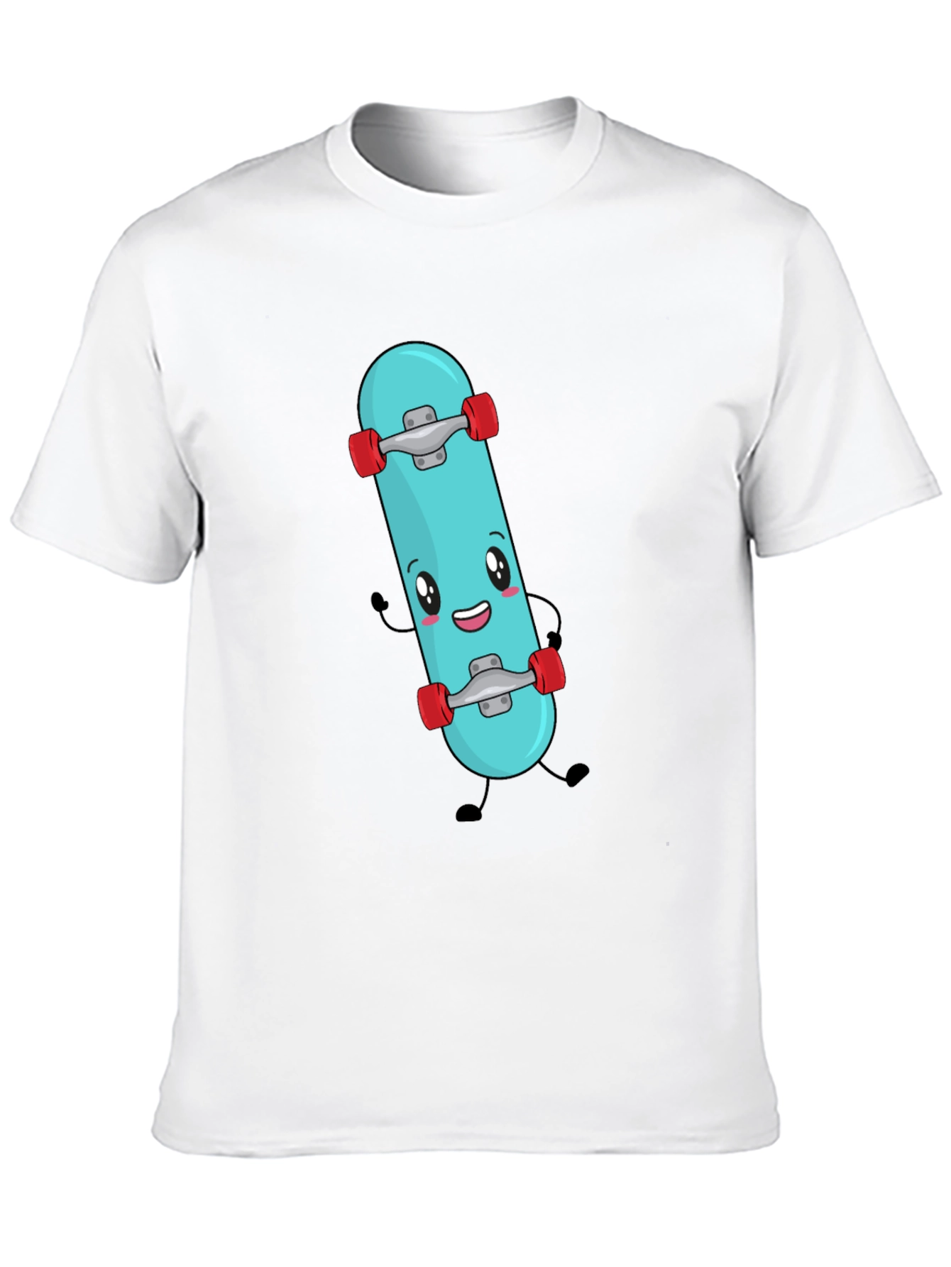 Cute Skateboard Graphic Tee - Black