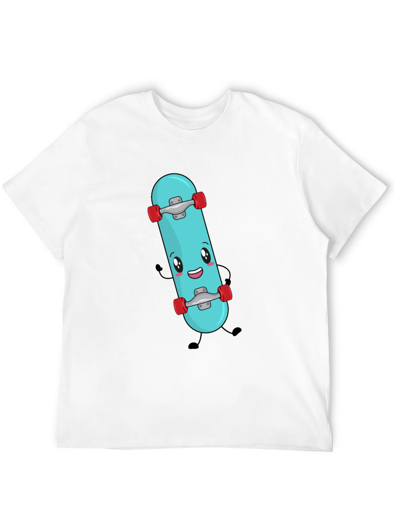 Cute Skateboard Graphic Tee - Black