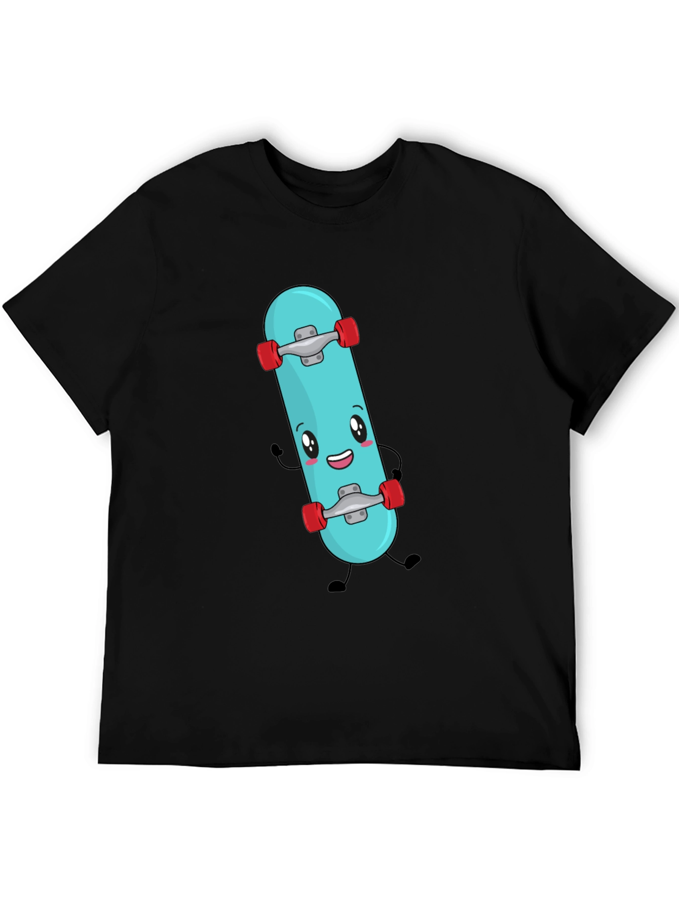 Cute Skateboard Graphic Tee - Black