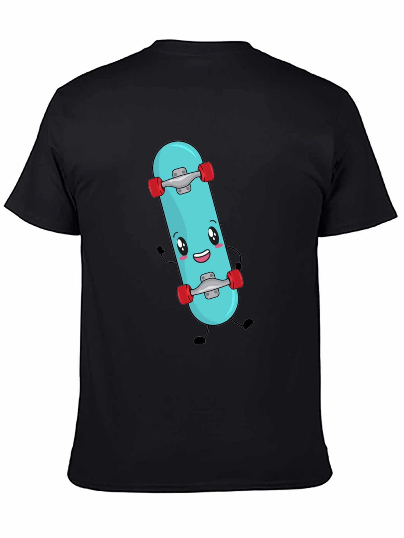 Cute Skateboard Graphic Tee - Black