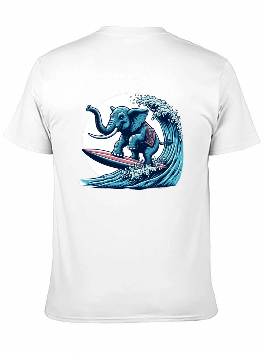 Elephant Surfing Wave Graphic Tee - Cool Design