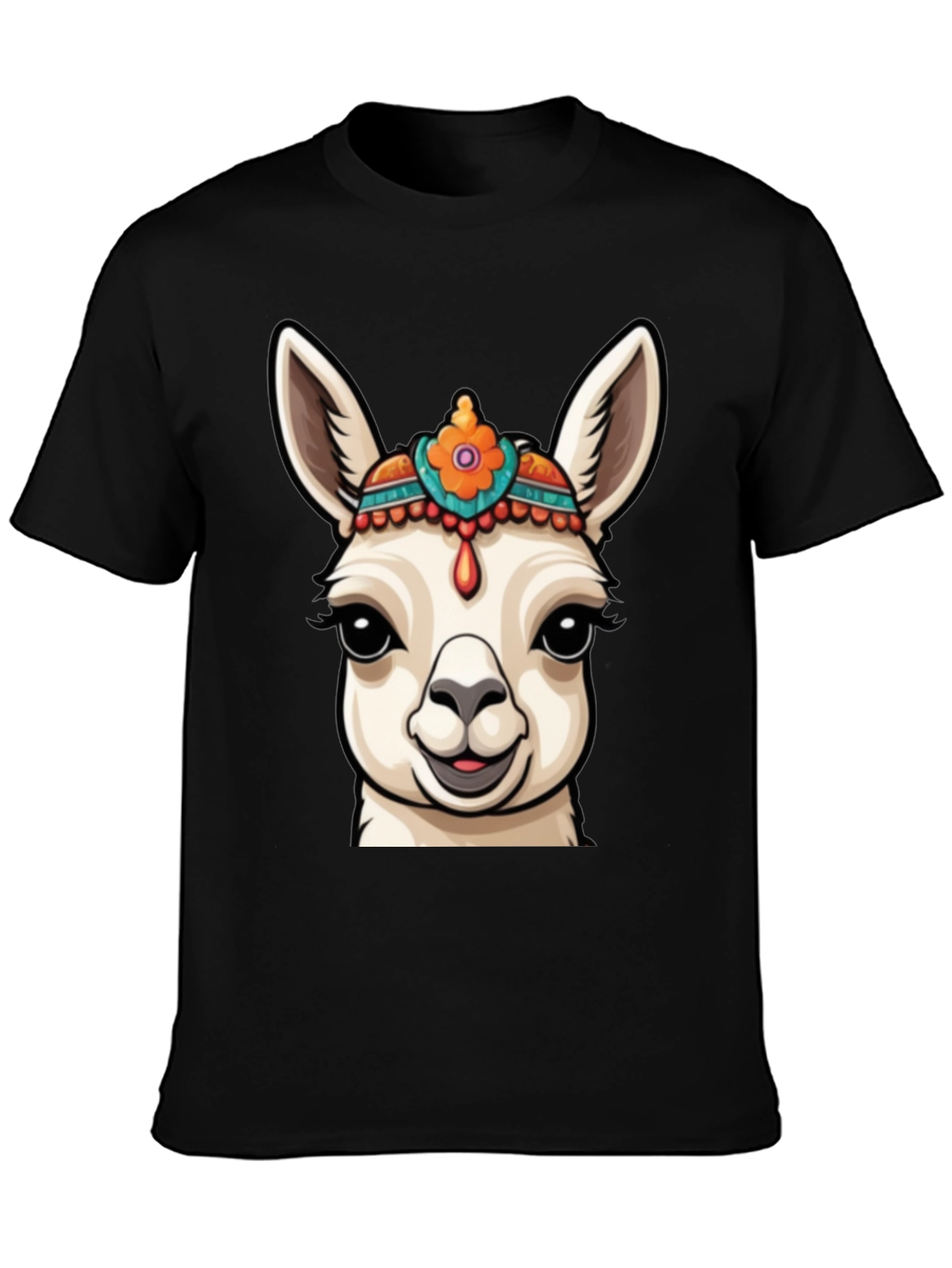 Llama Head Graphic Tee - Unique Animal Print