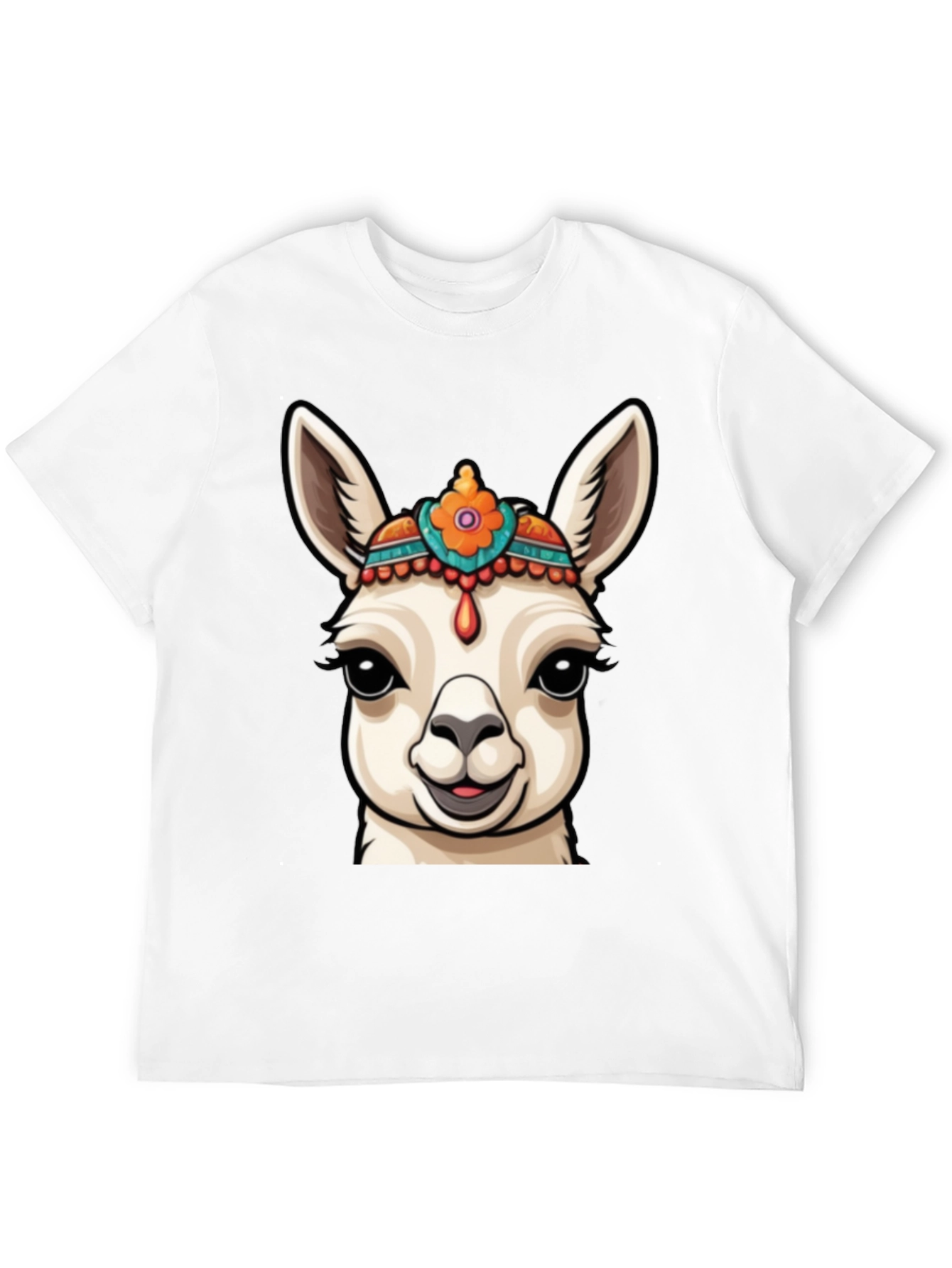 Llama Head Graphic Tee - Unique Animal Print