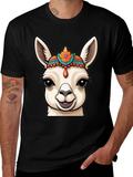 Llama Head Graphic Tee - Unique Animal Print