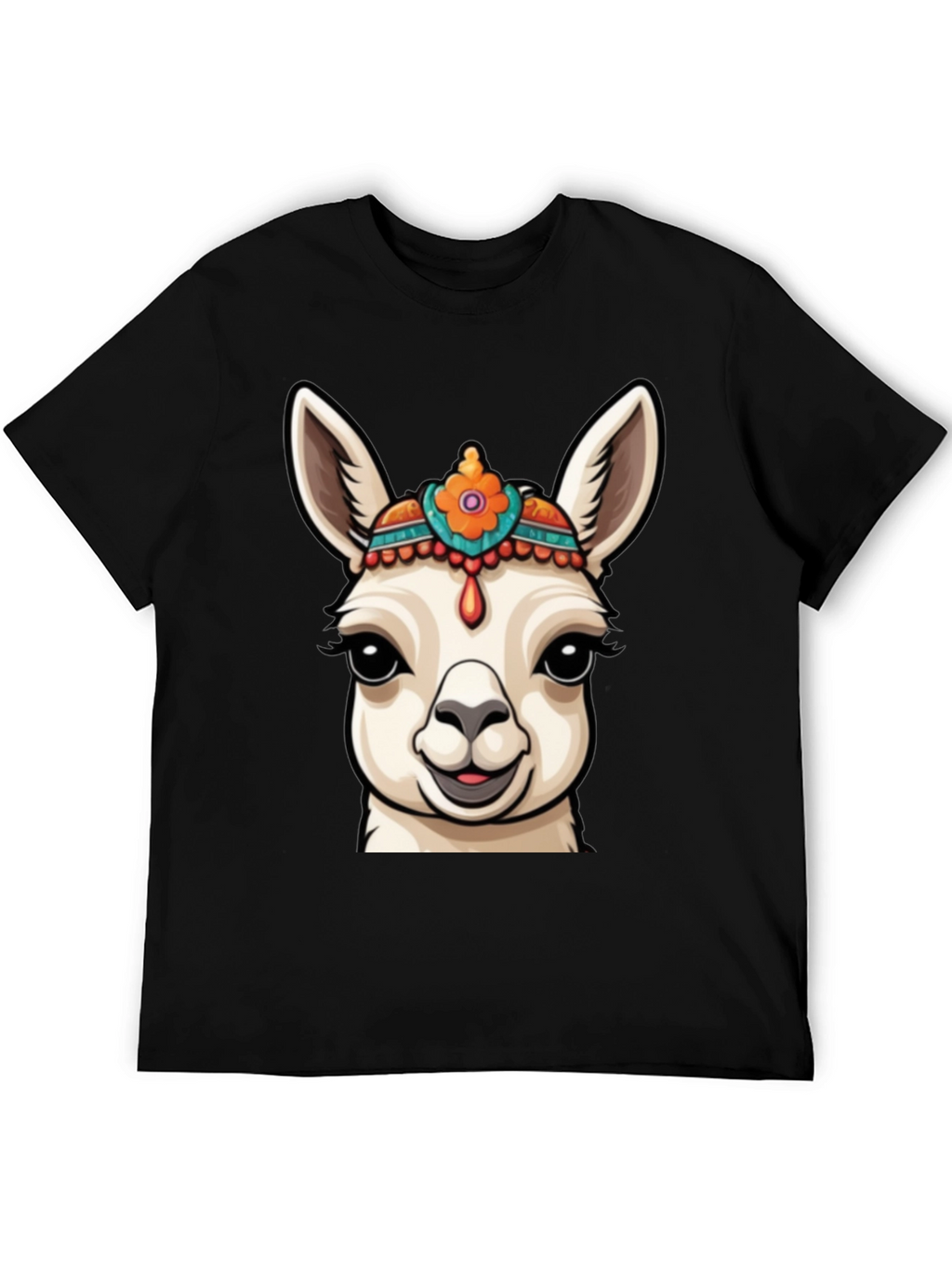 Llama Head Graphic Tee - Unique Animal Print