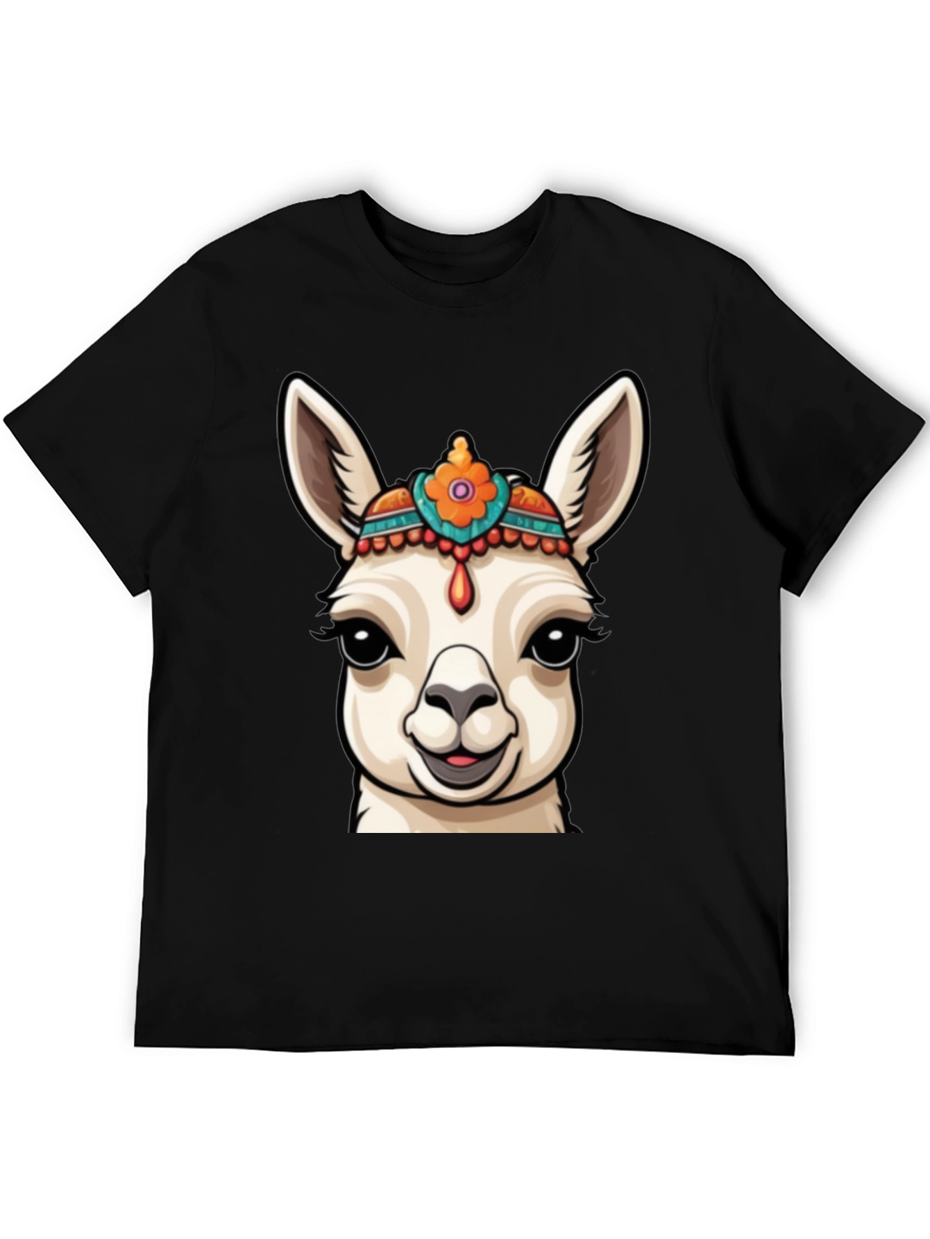 Llama Head Graphic Tee - Unique Animal Print