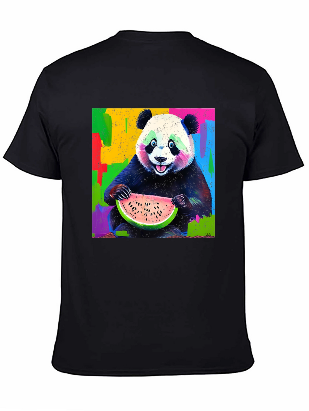 Panda Eating Watermelon Graphic T-Shirt
