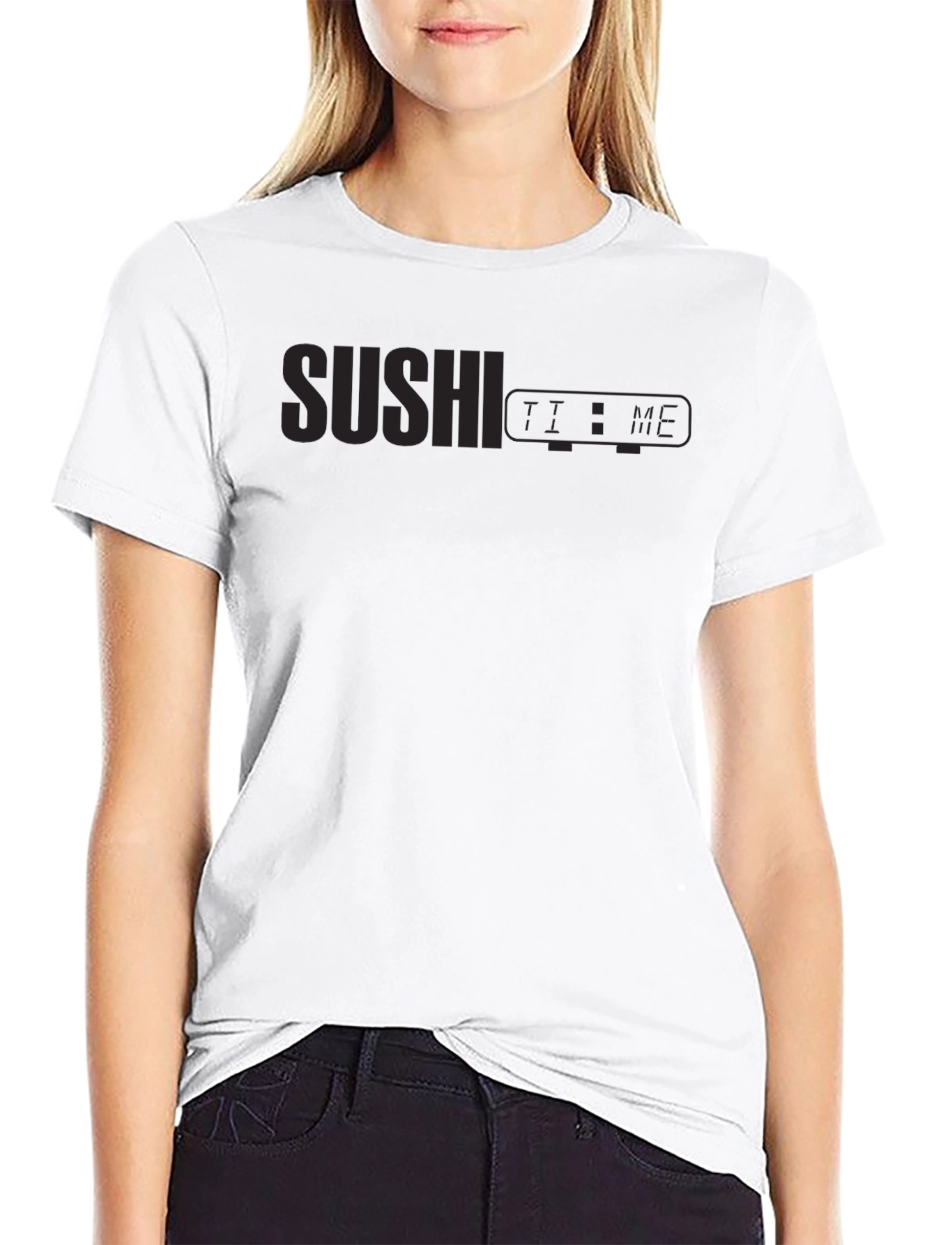 Sushi Time Graphic Black T-Shirt