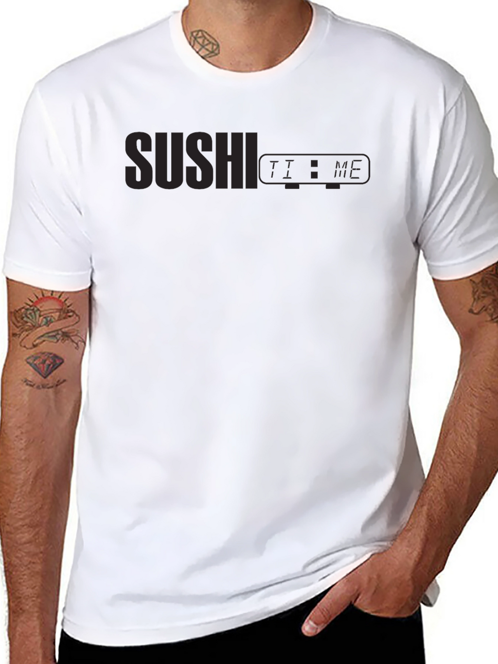 Sushi Time Graphic Black T-Shirt