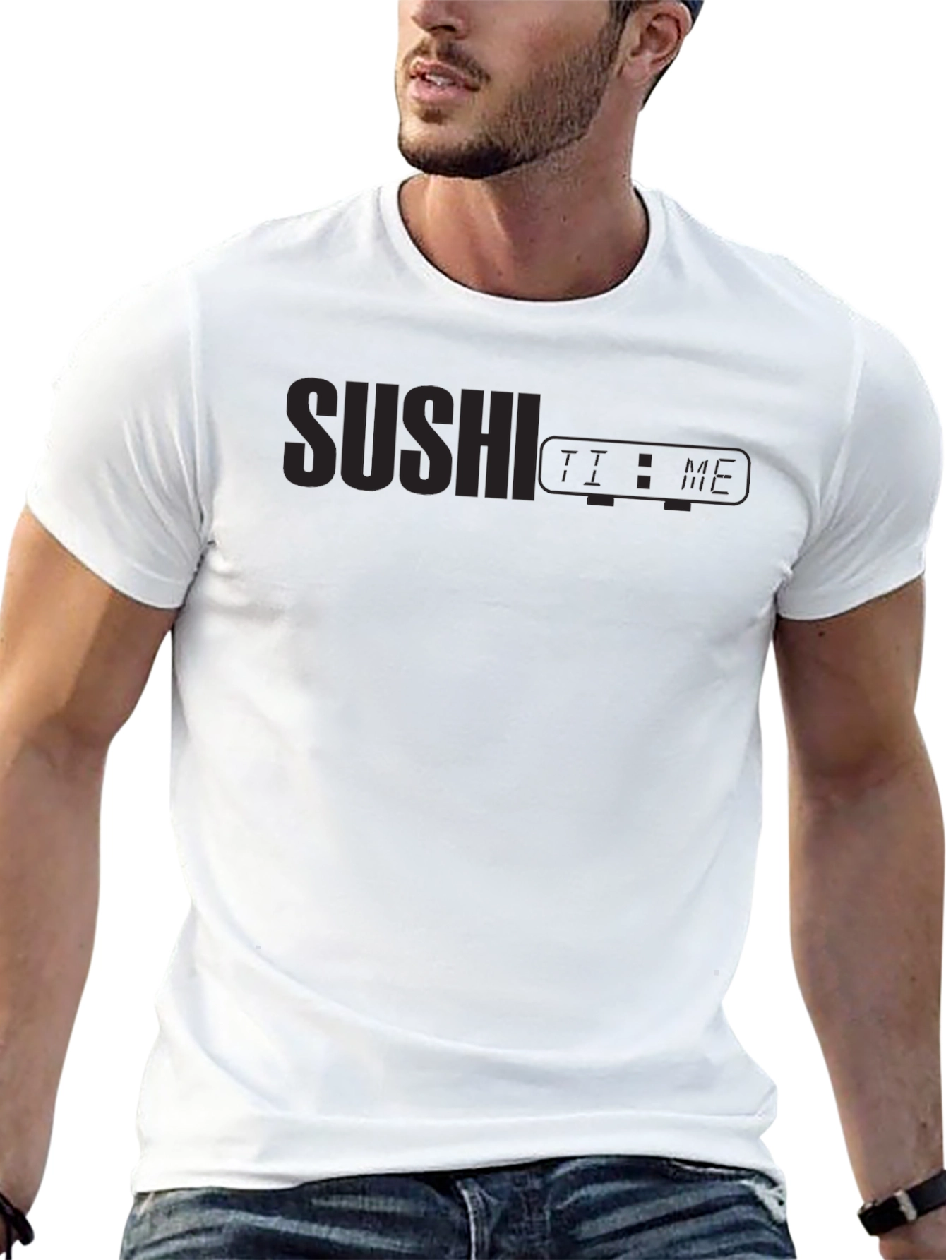 Sushi Time Graphic Black T-Shirt