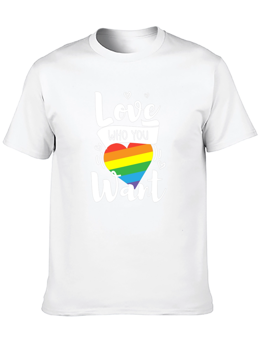Love Who You Want Rainbow Heart Graphic T-Shirt