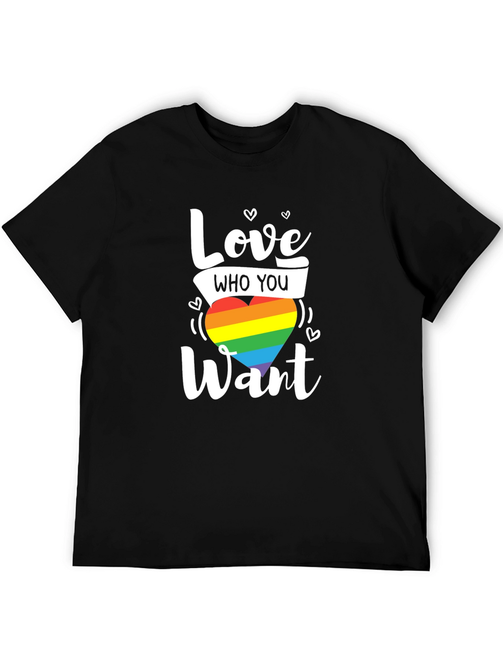 Love Who You Want Rainbow Heart Graphic T-Shirt