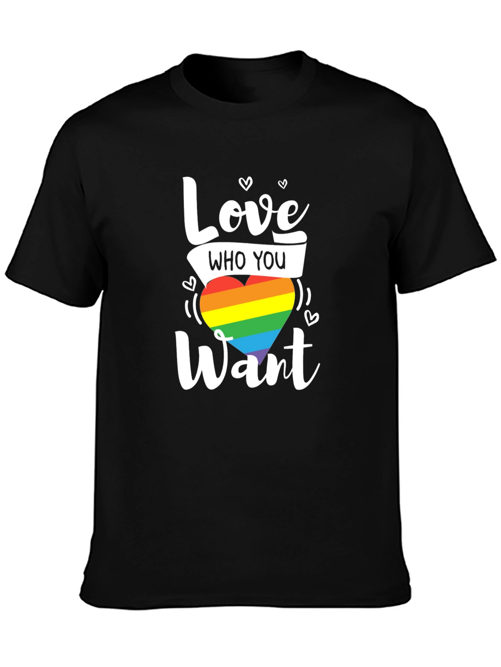 Love Who You Want Rainbow Heart Graphic T-Shirt