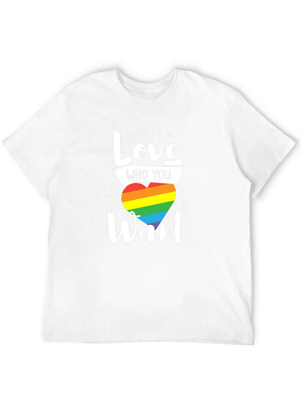 Love Who You Want Rainbow Heart Graphic T-Shirt
