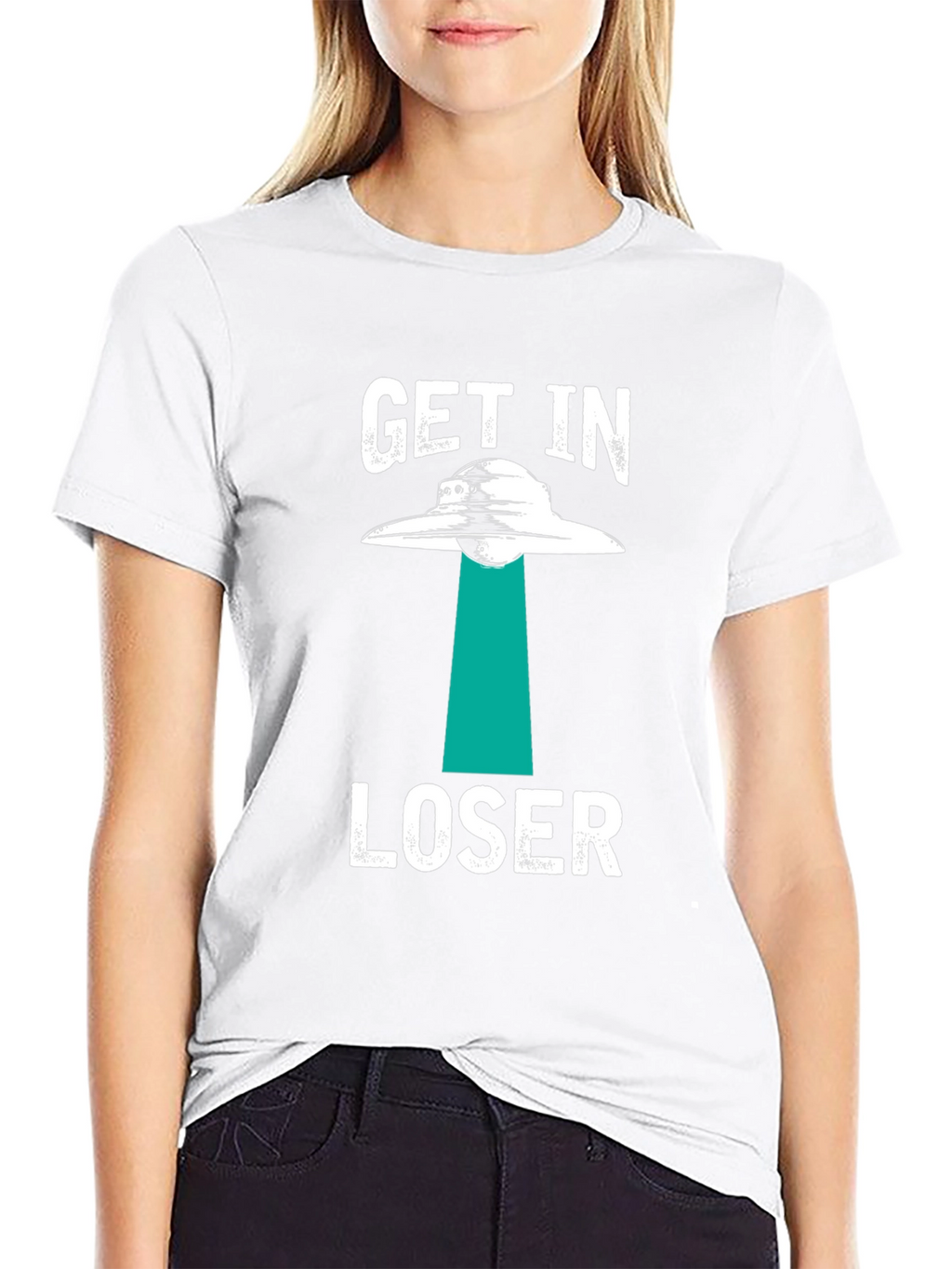 Get In Loser Alien Abduction Graphic T-Shirt